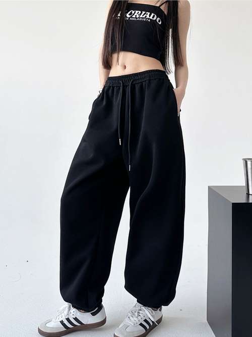Pantalon Jogging Femme Baggy – Taille élastique, Jambe Large, Confortable, Pour Sport, Maison, Décontracté