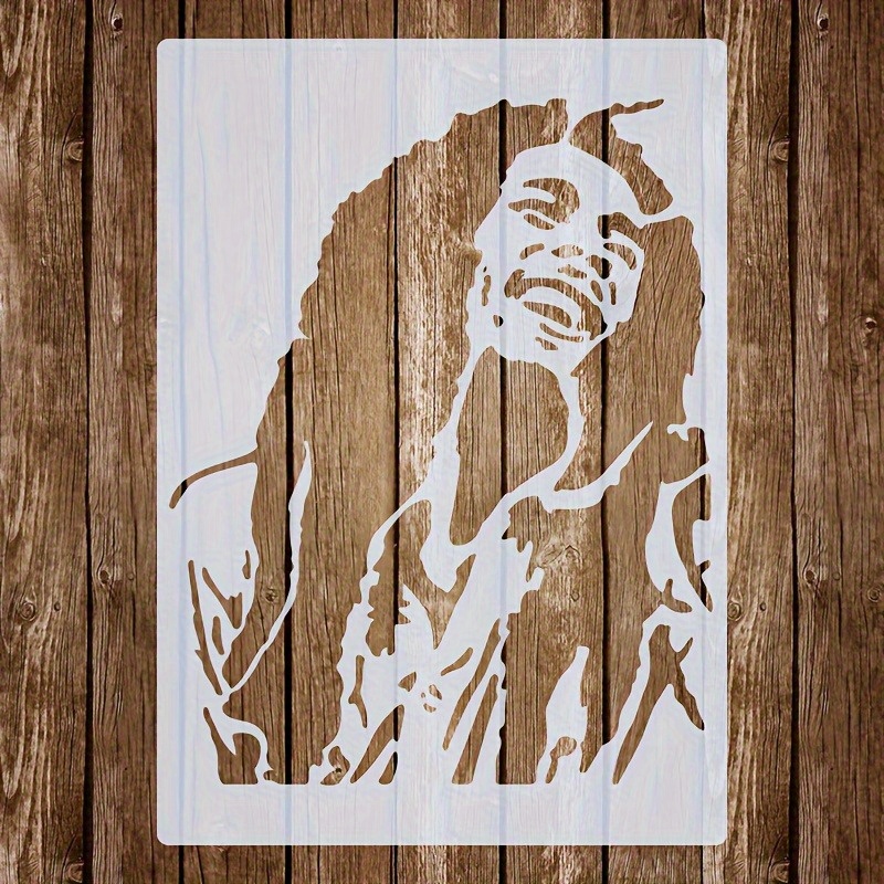 Image of 1pc Large Men's Portrait Template - Craft, Wall Art, Furniture, Wood And Canvas Craft Template - Suitable For Crafts, Fabric Transfer, Collage, Cards, Carving, Etching - Durable Opaque Pet Template