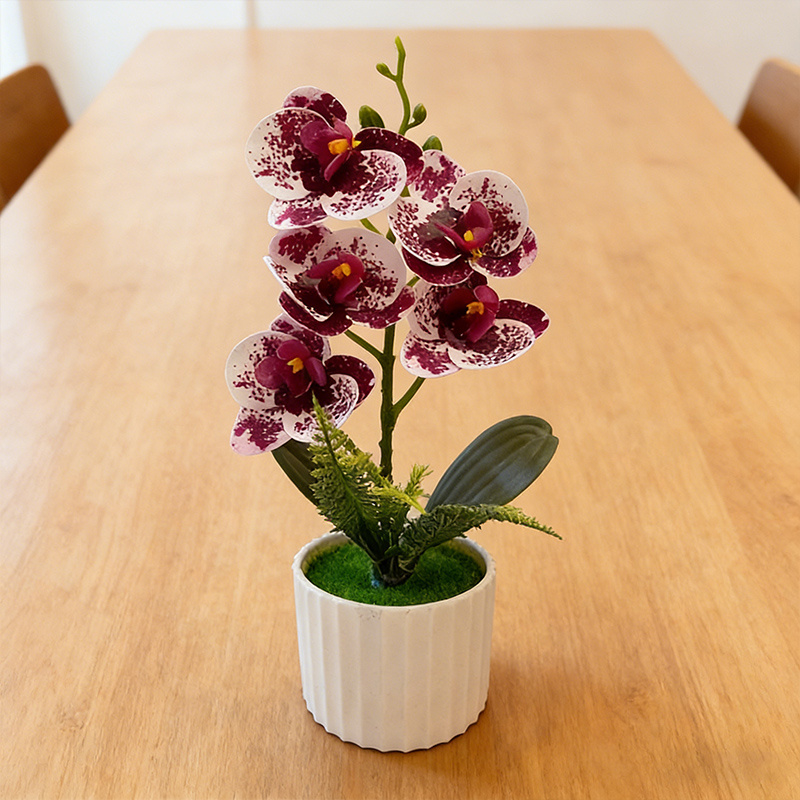 36CM Elegant and Beautiful Artificial Butterfly Orchid Potted Plant | Realistic and Unique Flowers, Includes Flowerpot, Suitable for Wedding and Engagement Decoration, Indoor Garden Center Decor, Bedroom, Study Desktop, Kitchen, Living Room Decor