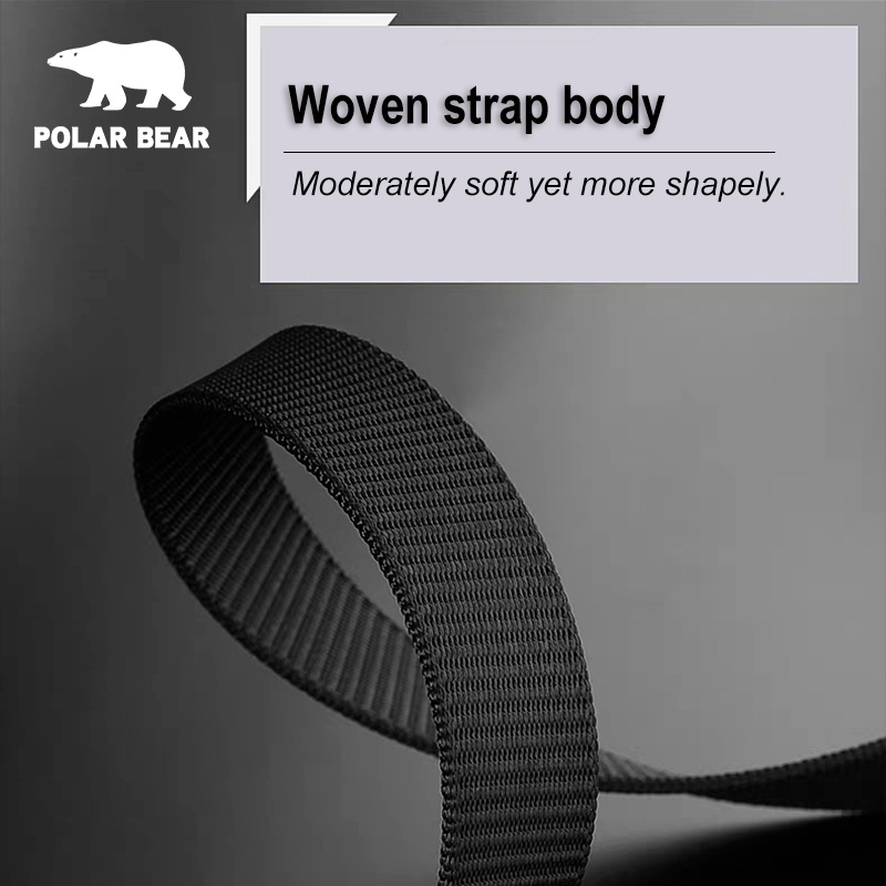 Polar Bear Unisex Belt Fashion Casual Outdoor Sports Canvas Belt Men'S Belt Men'S Durable Multi-Functional Thickened Belt Body Canvas Pants Belt