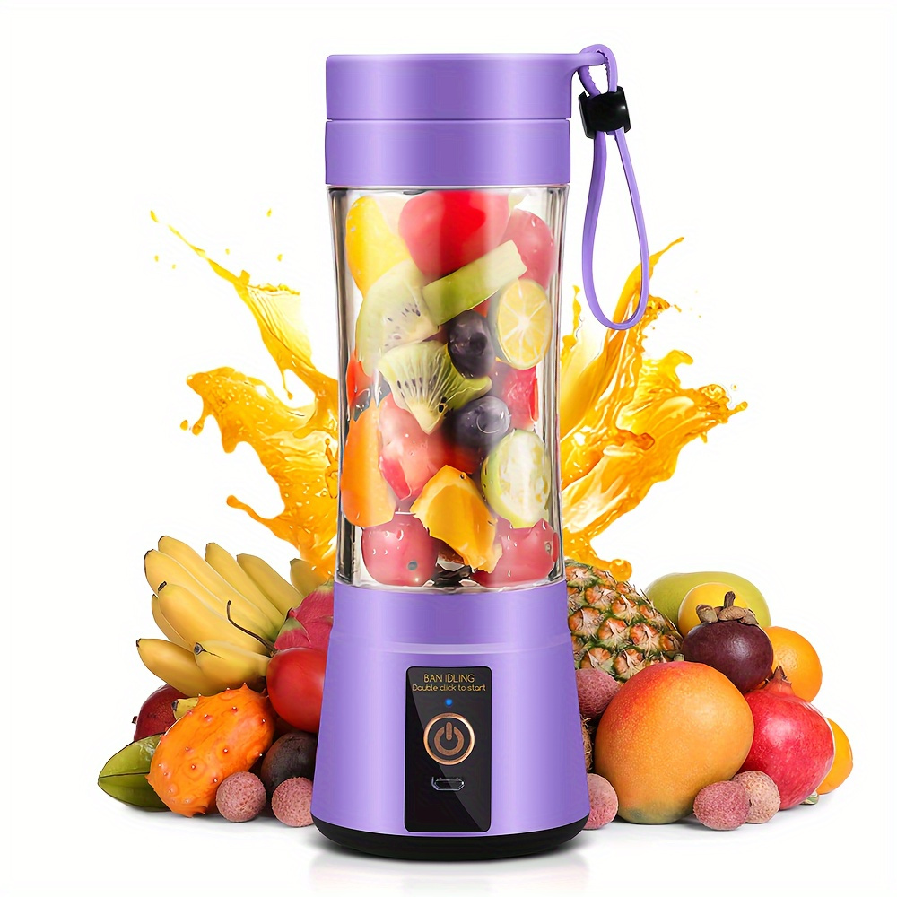 TEMU Portable Blender Cup, Electric Blender, Mini Blender Portable Blender For And Smoothies, Juice, 12.85oz, 6 Blades, Very Suitable For Mixing