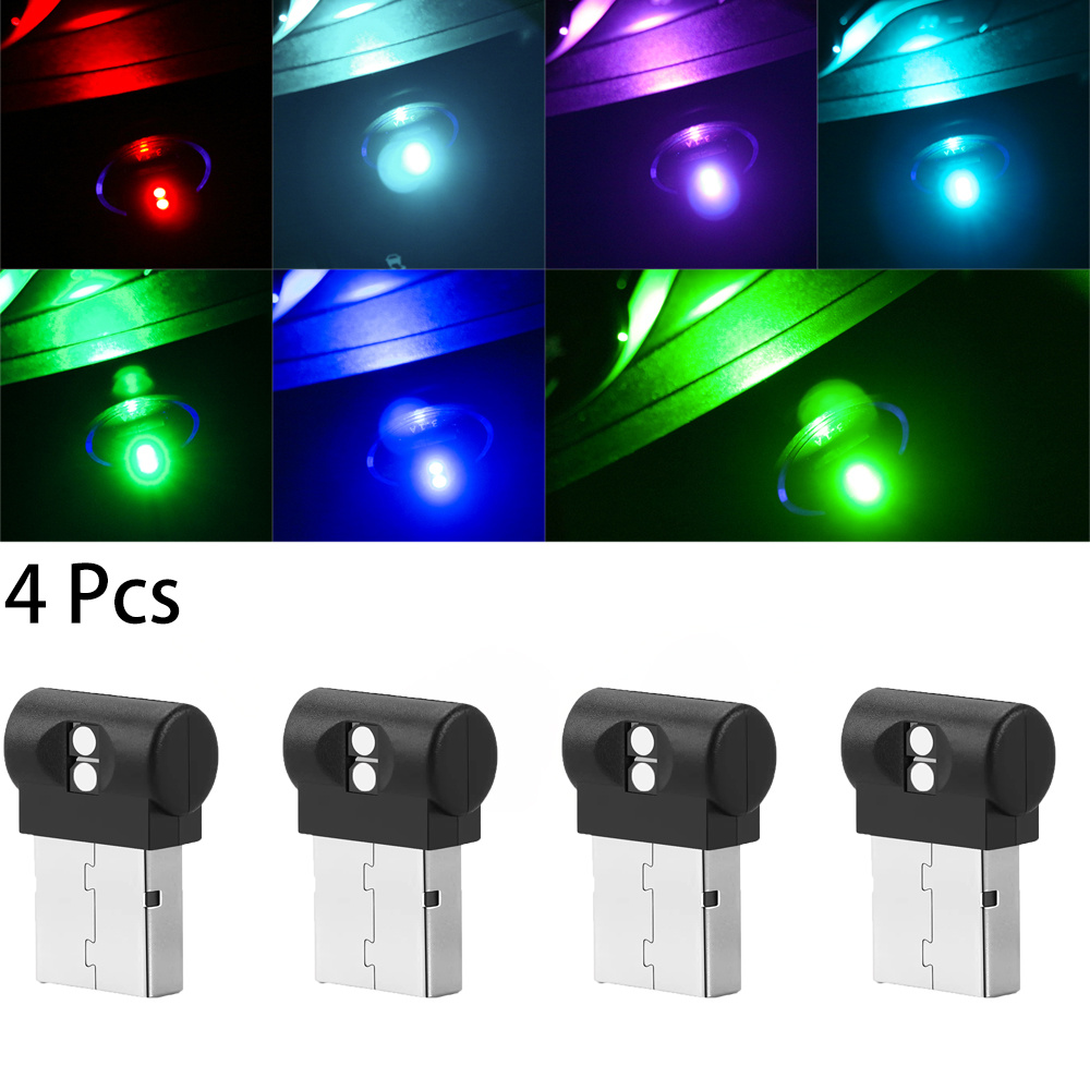 Mini Usb-powered Car Ambient Light Featuring Adjustable Led Colours. Supplied Via Usb For Soft , Ideal For Interior Lighting And Decoration. Enhances Cabin Without Requiring Batteries.