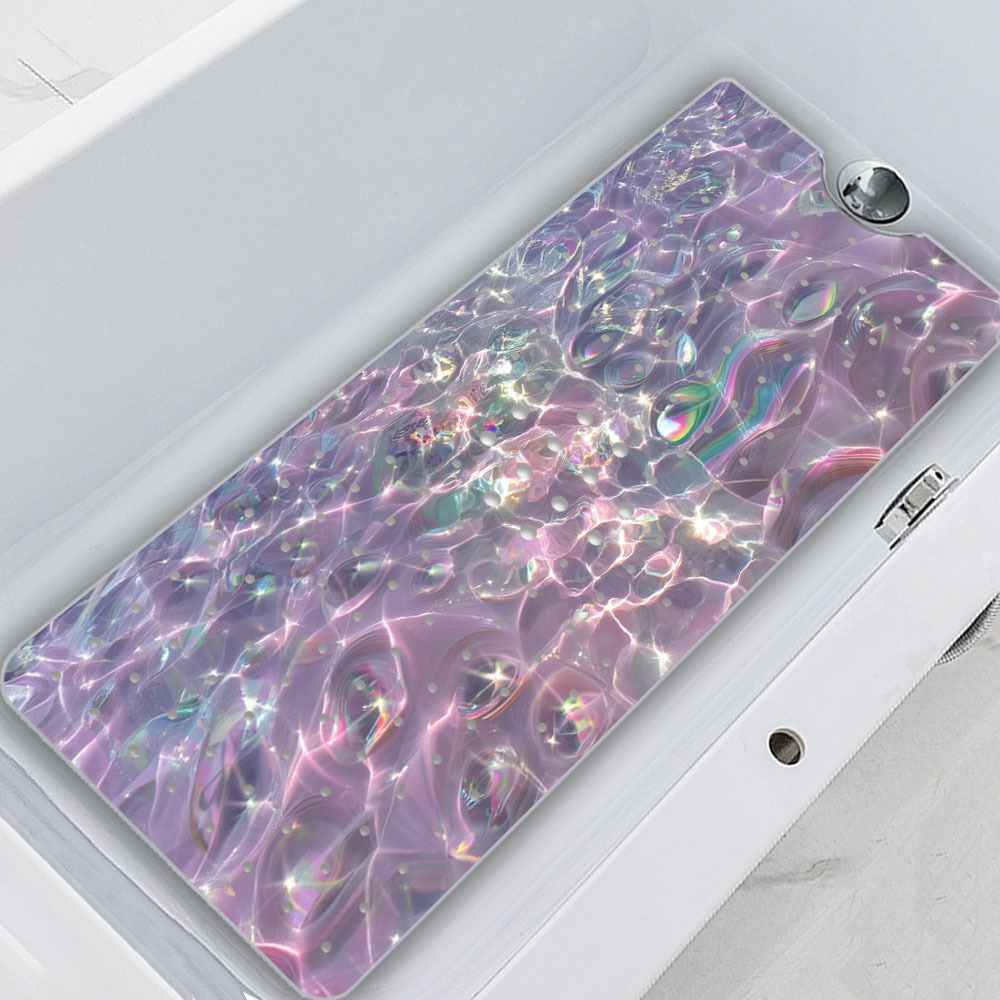 Image of Bathtub Mat, Purple & Blue Floral Tree Pattern Family Bathroom Bathtub Mat, Non-slip And Comfortable Shower Tub Pad For Safety Accessories – Rug For