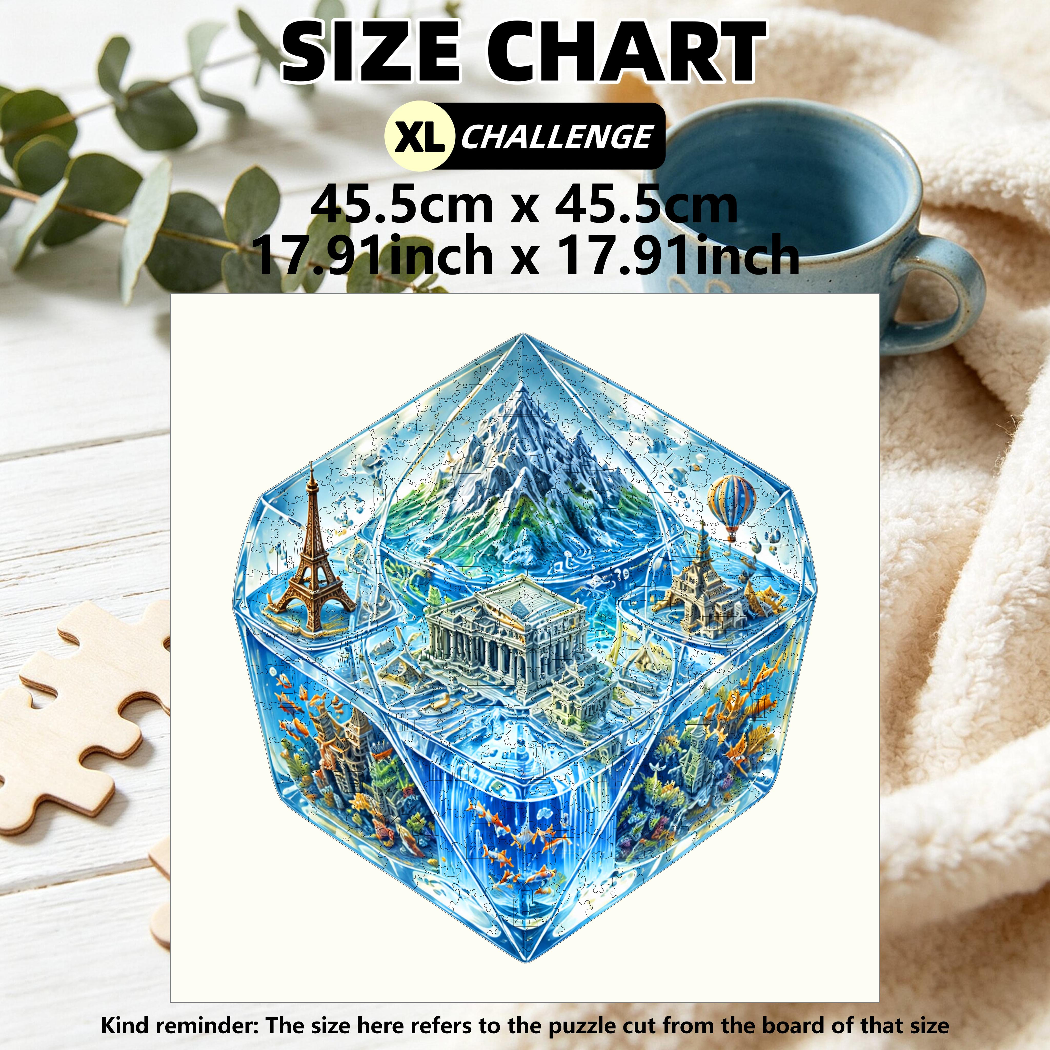 502pcs Crystal Cube World Wooden Puzzle, High Difficulty Gift