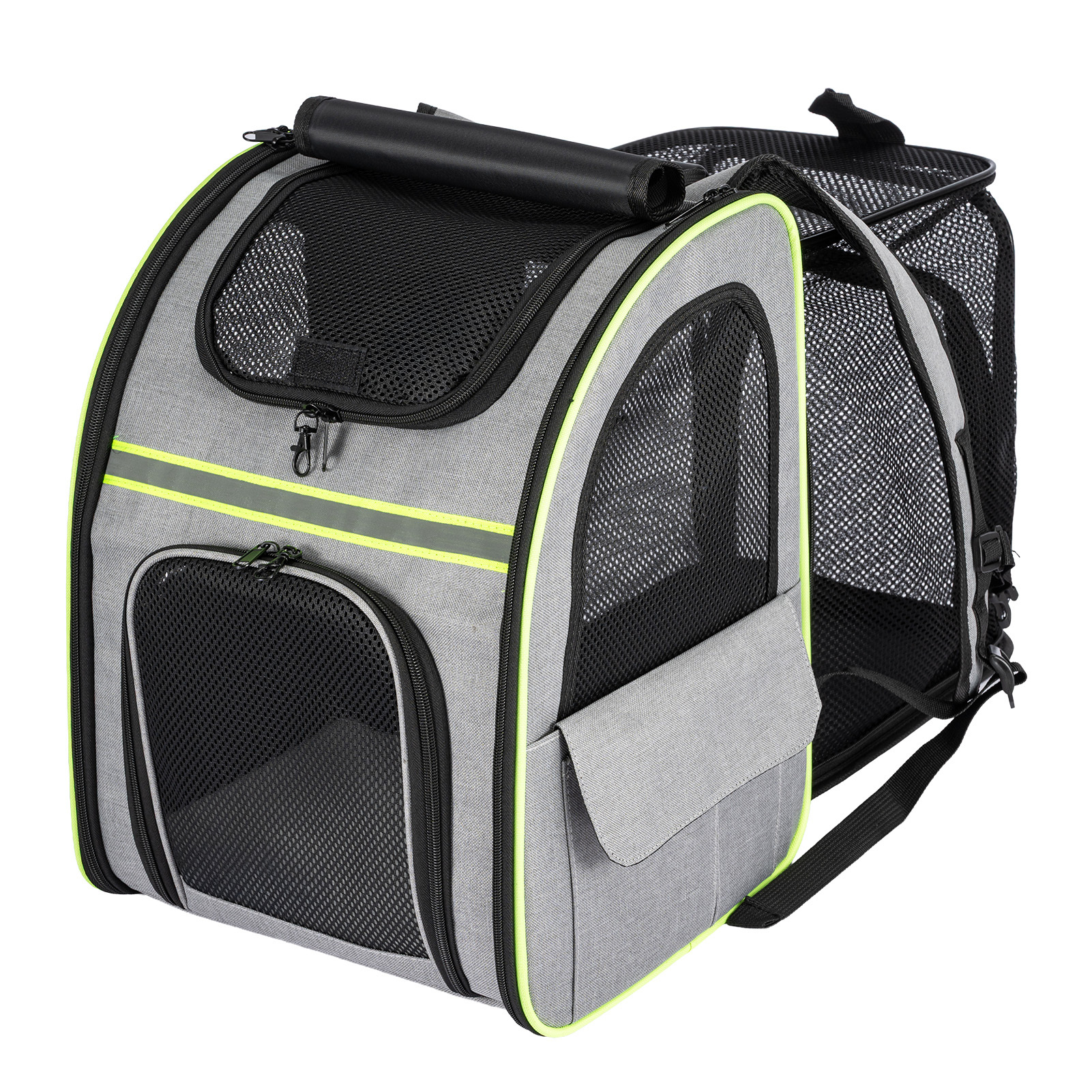 Expandable Backpack/dog Backpack - Foldable Large-capacity Pet Backpack Suitable For S And Dogs Weighing Than 8 . It With A Built-in Harness And Pet Pad.