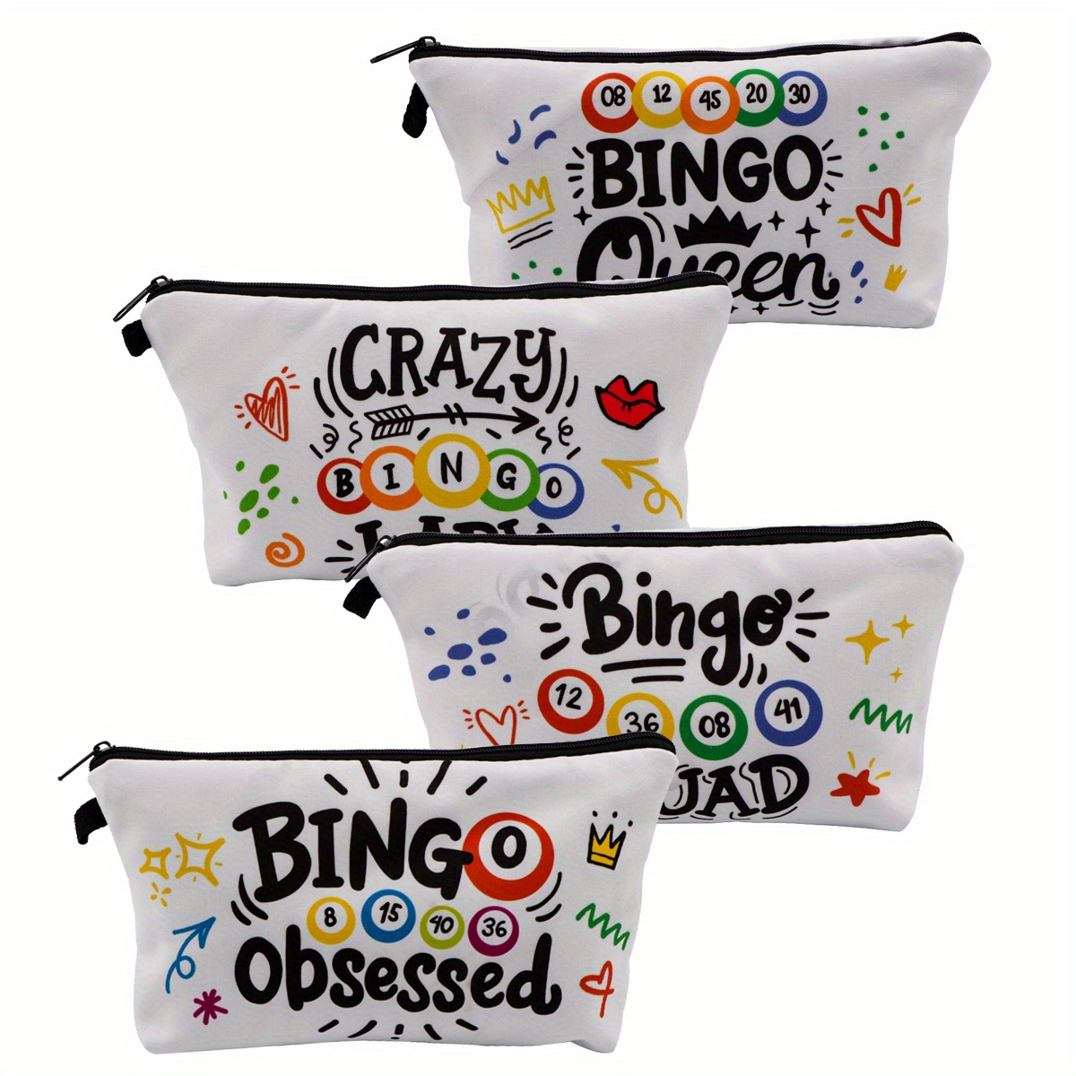 

1pc Bingo Lover Sac de Rangement Bingo Sacs de Jeux Cosmétiques Sacs de Cosmétique Bingo Cadeaux Porte-Crayons Porte-