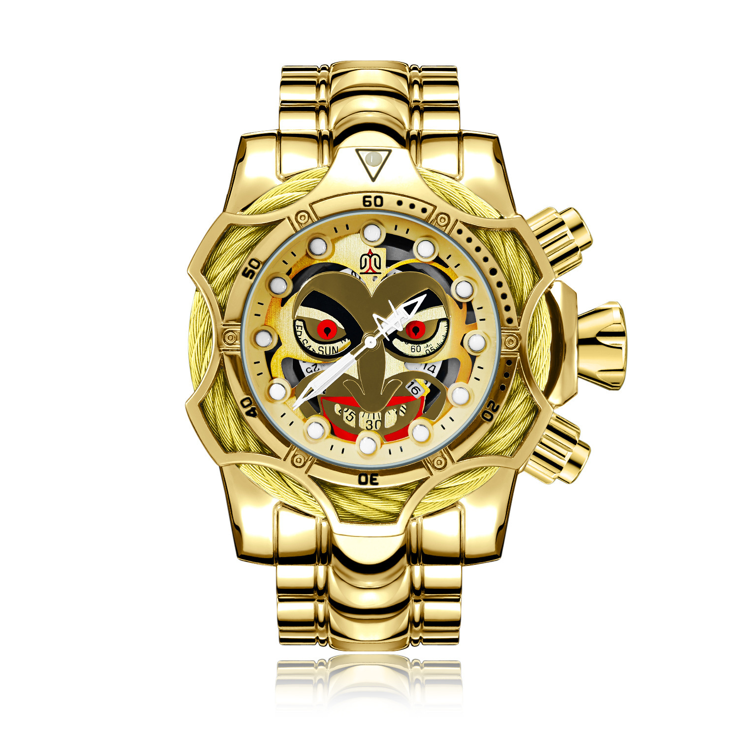 Punk Super Burning Clown Hip Hop Men's Watch, Fashionable 's Luminous Watch, Suitable For Parties, Gifts, Daily Matching, Christmas Gifts, Valentine's Day Gifts, Without Battery