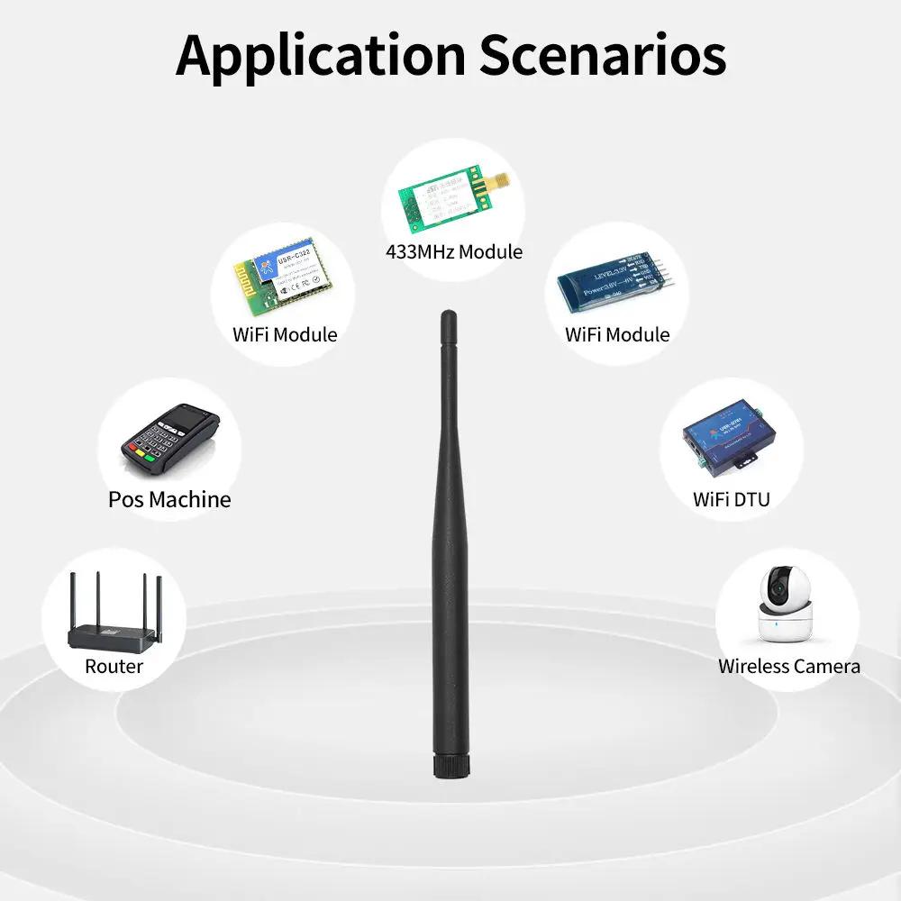 High-Quality 2.4Ghz/5.8Ghz Omnidirectional Duck Antenna, Foldable, 6Dbi High Gain, SMA Male/Female Connector, for Routers & Surveillance