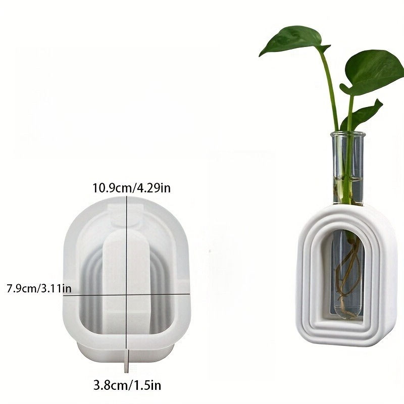 TEMU Resin Silicone Mold, Arched Hydroponic Flower Pot Silicone Mold, Hydroponic Test Tube Planting Pot, Plaster Casting Mold, Resin Handicraft,