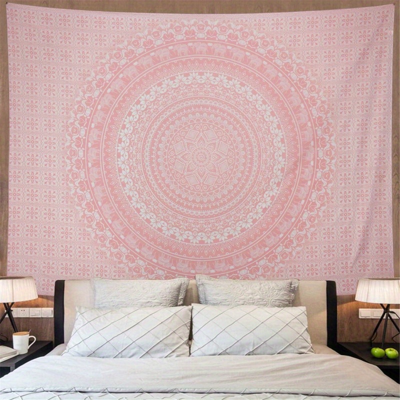 TEMU 1pc Tapestries Rose Golden Tapestry Pink Tapestry Wall Hanging Ombre Hippie Wall Tapestry Psychedelic Mandala Bohemian Tapestry Large Boho
