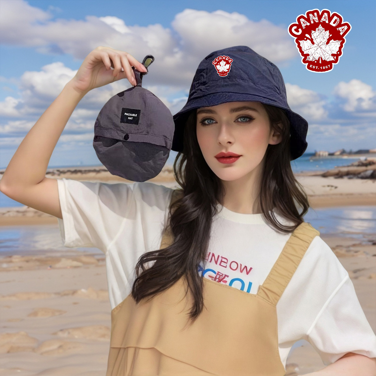 canada landscape print bucket hat lightweight packable Temu