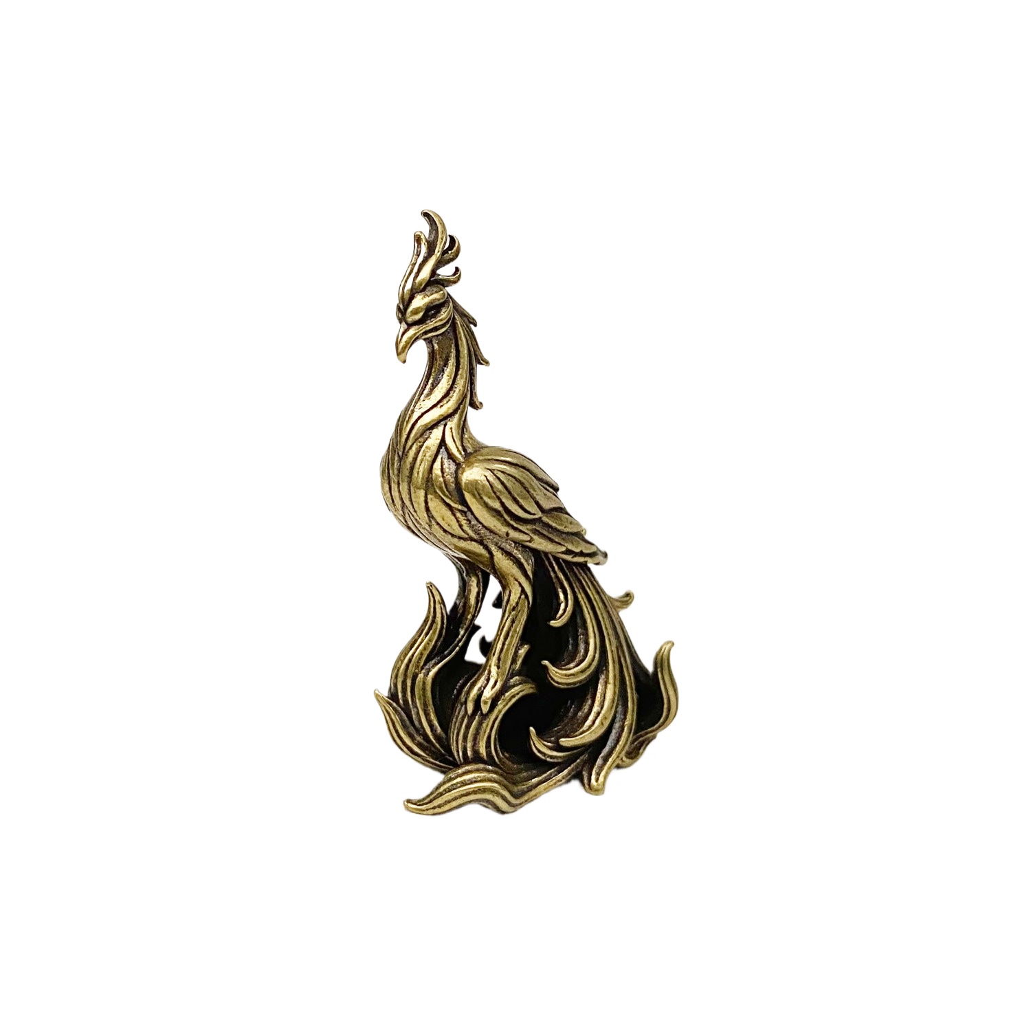 TEMU Statuetta vintage di fenice in ottone, decorazione da scrivania e per Halloween, piccolo accessorio per la casa, altezza 4,1 cm, adatta come