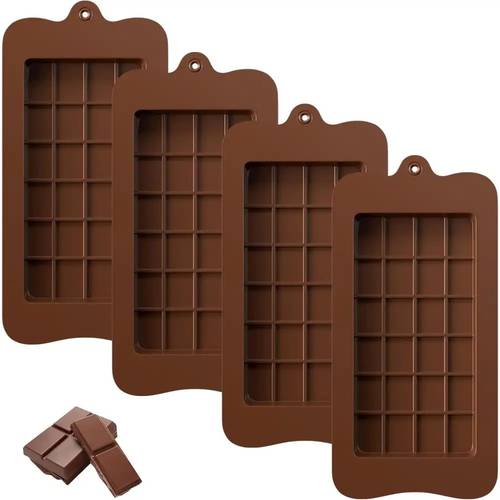 4pcs silicone chocolate molds set food grade non stick candy bar dessert molds kit reusable baking tools for wax melts sweet treats heat resistant candy making supplies shapes