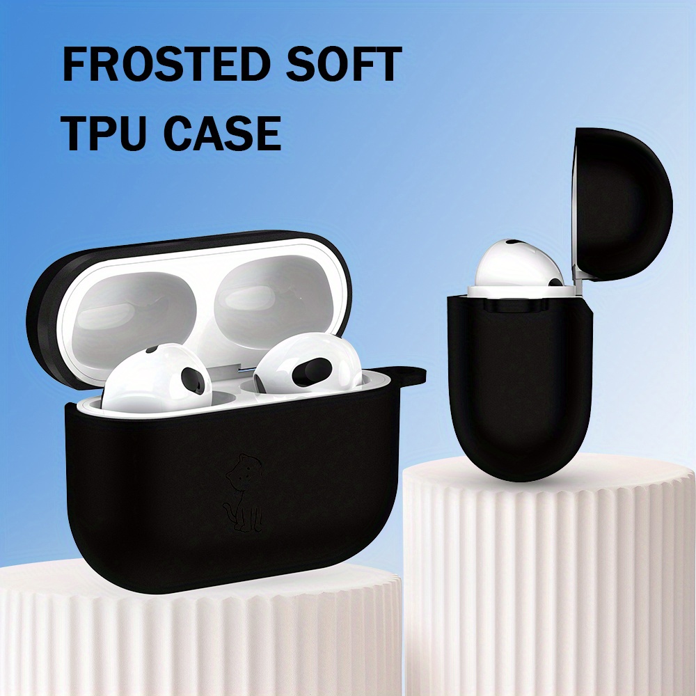 E-shop Modisches und elegantes schwarzes Kopfhörer-Etui mit einfachem Muster, kompatibel mit für iPhone für AirPods 4/ für AirPods 3/ für / für AirPods