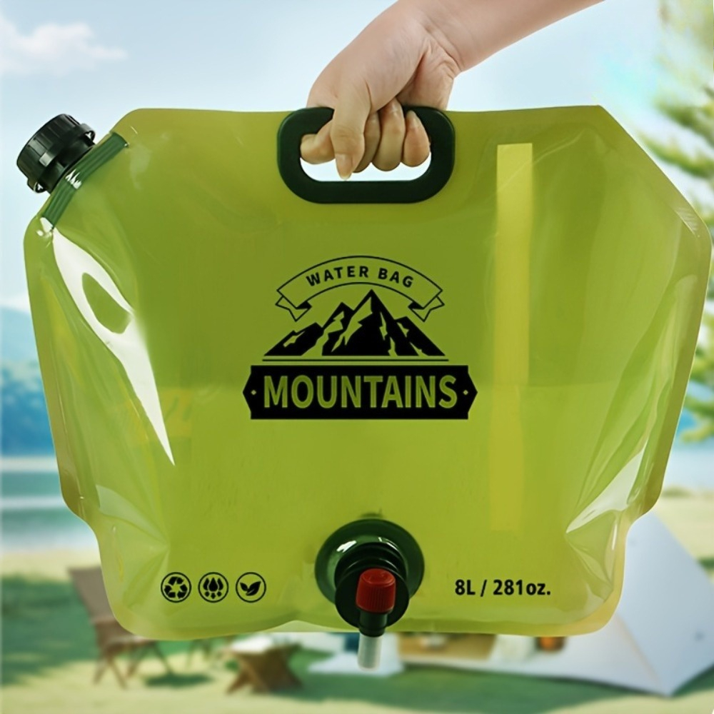 7.99 L Portable Water Bucket with Spigot - Collapsible, Lightweight And Durable PET Material, Camping Travel Water Storage Bag, Mountaineering Water Storage Bag, Large Capacity Soft Thickened, Suitable for Hiking, Travel And Outdoor Activities