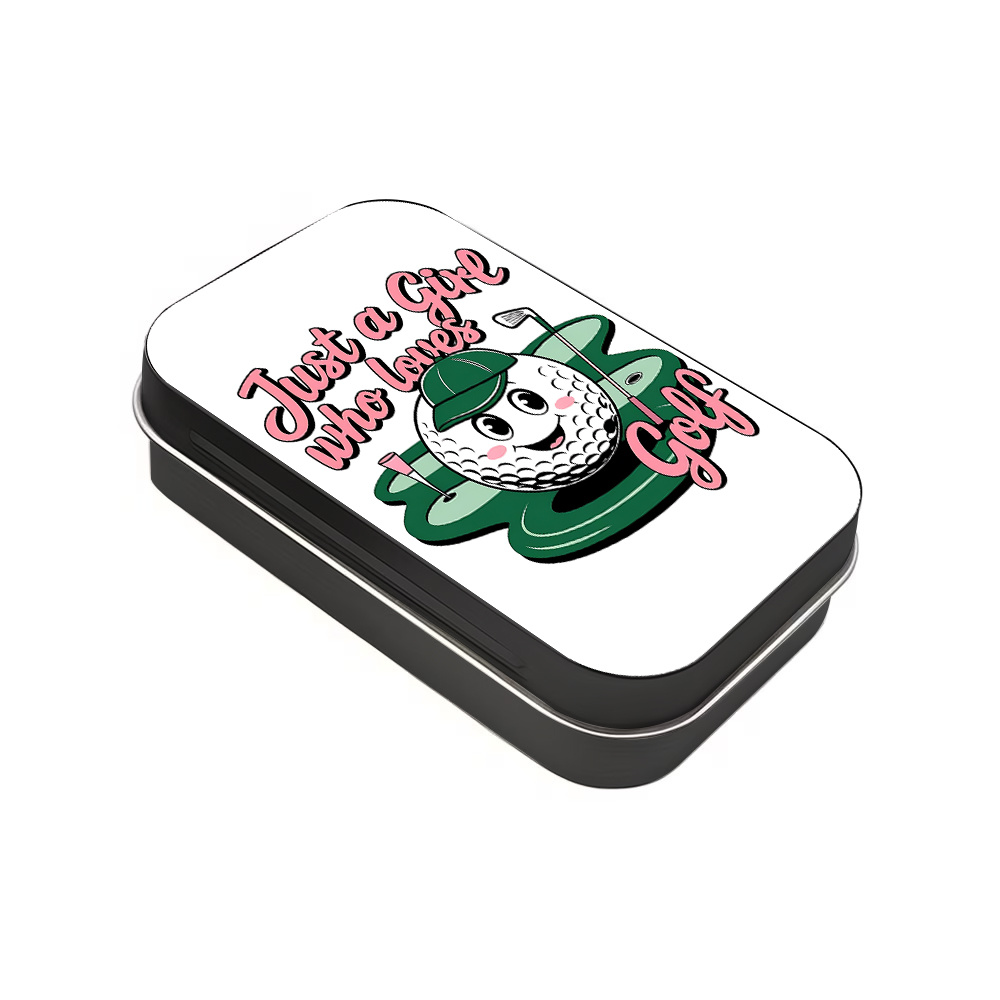 TEMU 1pc Metal Golf Ball Holder Tin Box, Cute " Who Golf" Design, Golf Ball Organizer Storage Box, Suitable For Golf Course, Practice, Golf