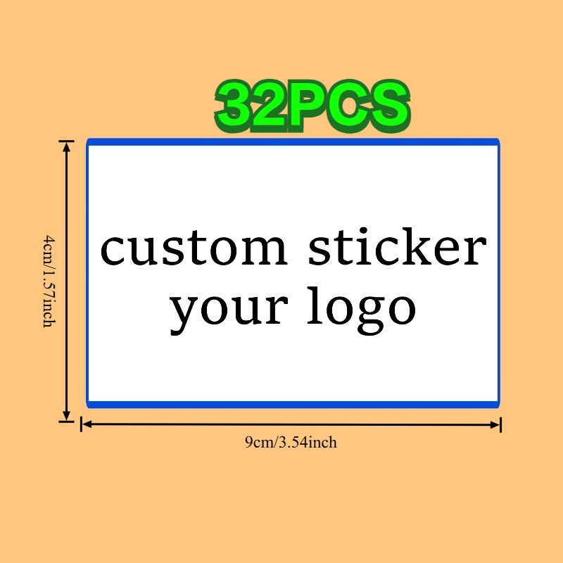 TEMU 32/62/80pcs Personalized Custom Stickers, Self-adhesive Waterproof Rectangular Stickers, Customizable With Brand Logos And Text, Suitable For