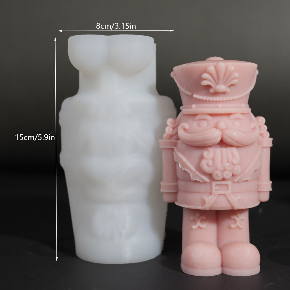 3d Walnut Soldier Silicone Mold, Diy Figure Candle Mold, Portrait Plaster Ornament Making Tool, Home Decor Craft, Creative Gift
