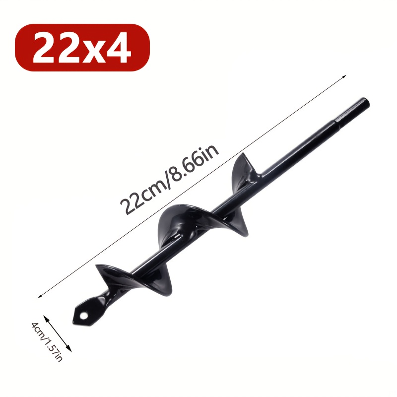 TEMU Heavy-duty Garden Auger 40*220mm, Suitable For Gardening, Planting, And Soil Drilling- Compatible With Electric Drills And Manual Use- Ideal For