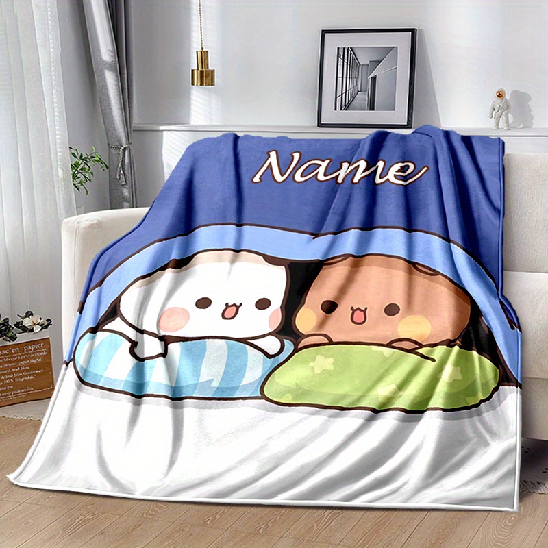 

Personalized Cute And Dudu Printed Flannel Blanket, Soft And Cozy For Sofa, Office, Bed, Camping, And Travel. A Gift Blanket For .