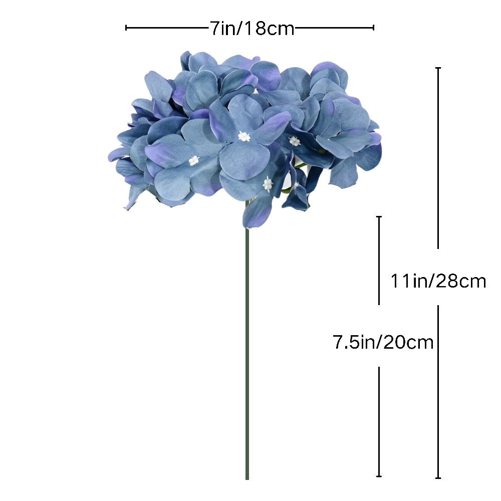 TEMU Artificial Flowers: 24pcs Grey-blue Faux , Of 24 Hydrangea Flowers And 24 Stems. Halloween, Christmas, Home Wedding Decorations, Party Table