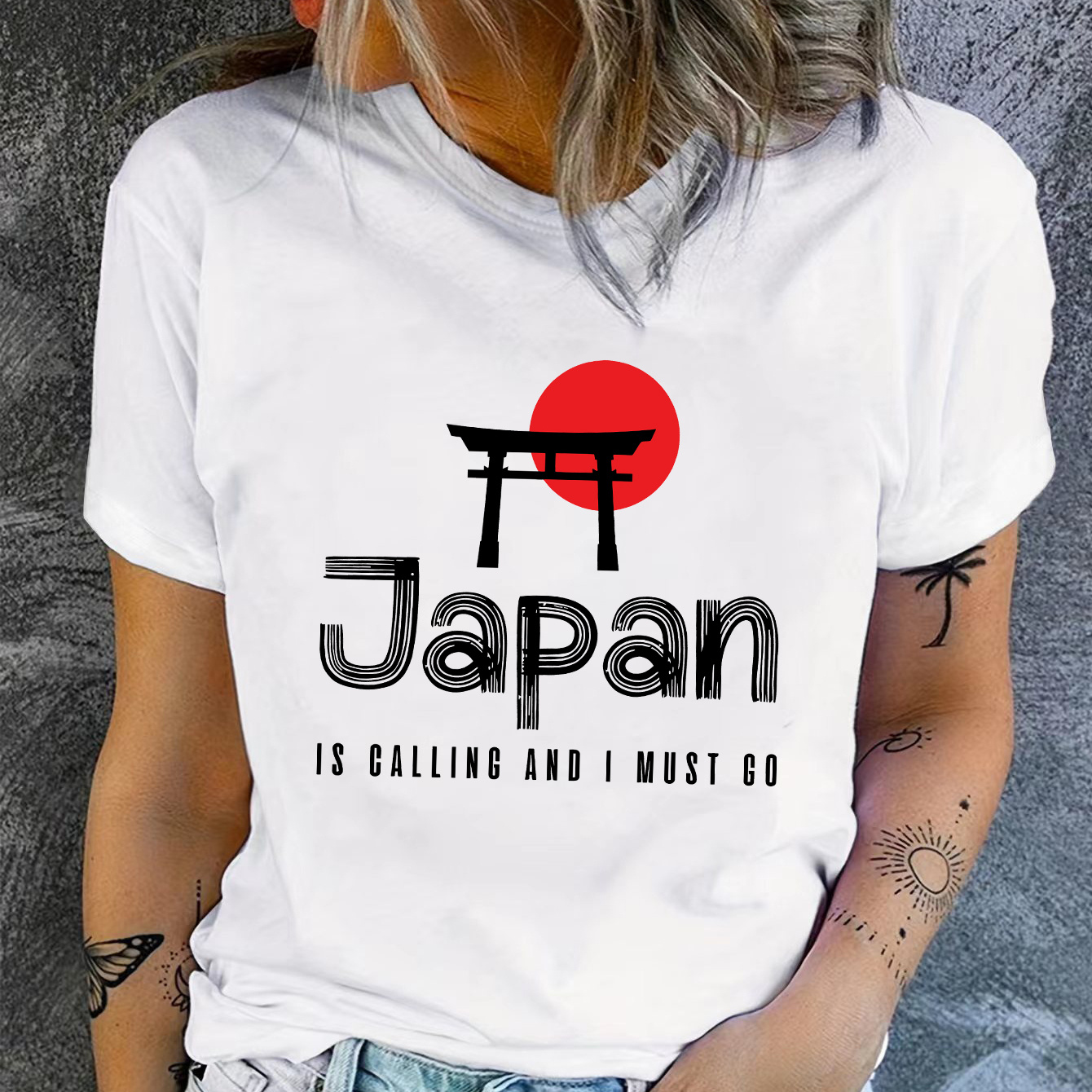 

Small Japan Print, , Fun, T-shirt, Women, Adult, Spring, Summer, Cartoon Trend, Fashion, Short Sleeve, Girls, , Base Shirt, Breathable, The For Holiday Gifts, Casual Tops, Women's Wear