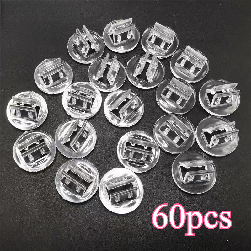 60pcs Transparent Plastic Cards Stands, Unique Transparent Fixed Props Base For Paper Holder Board Games Cards, Halloween, Christmas