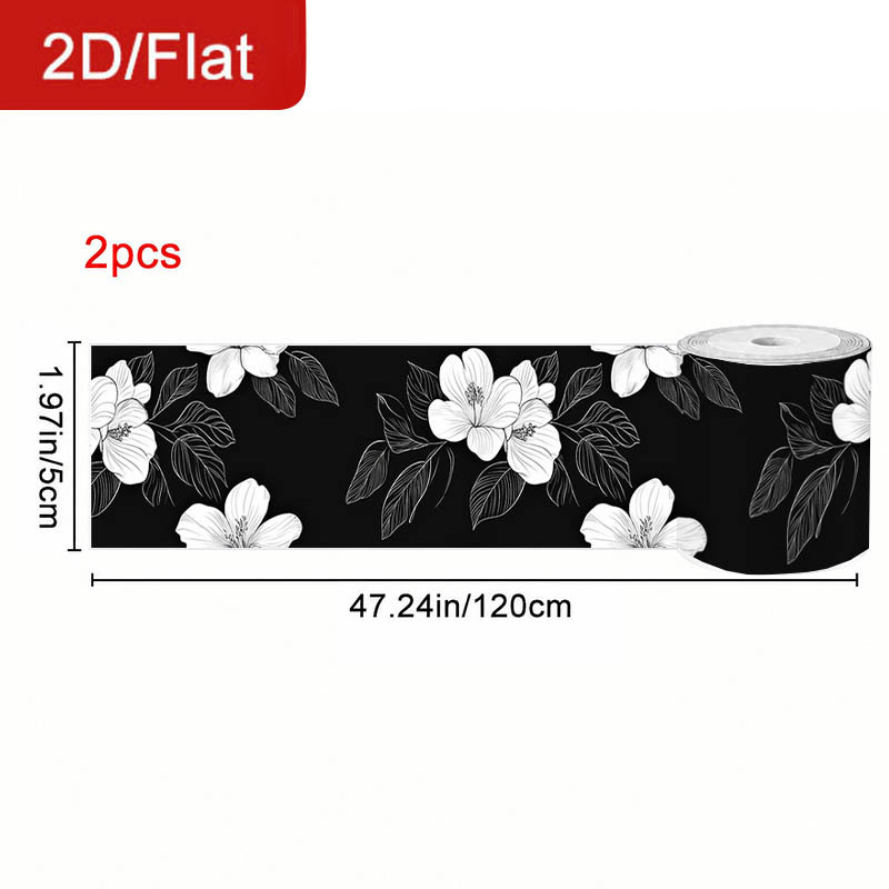 TEMU 2 Rotoli Nastro Autoadesivo Rimovibile 2D/Flat per Giunti, Tema e , , Sfondo , Adesivo Sigillante Giunture, Tagliabile, Striscia Decorativa per