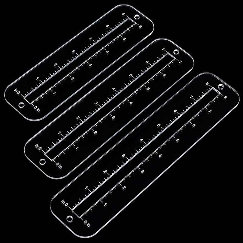 TEMU 3pcs, Ensemble de 3 gabarits de fabrication de fermetures éclair de tailles différentes, Règle de patchwork en acrylique transparent pour la