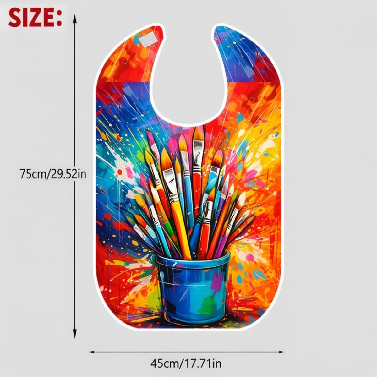 TEMU 2d Flat, 1pc Paint Brushes Art Bibs Fashionable Adult And Elderly Crumb Catcher For Men And Women, Tableware Elements Durable Construction, Easy