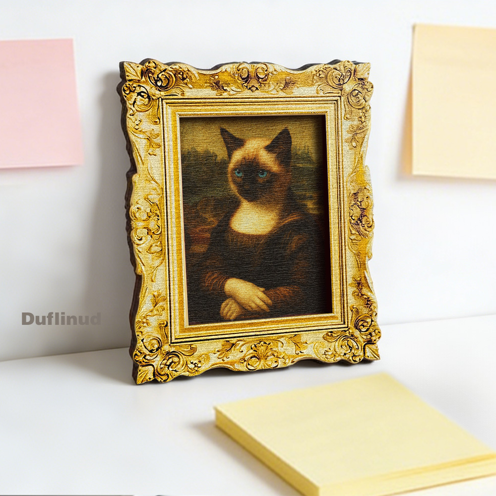 TEMU da frigo 1 pz Gatto in legno, Mini decorativo in legno, Stile , Gatto siamese con blu, da frigo in legno, Decorazione per cucina, Regalo unico e