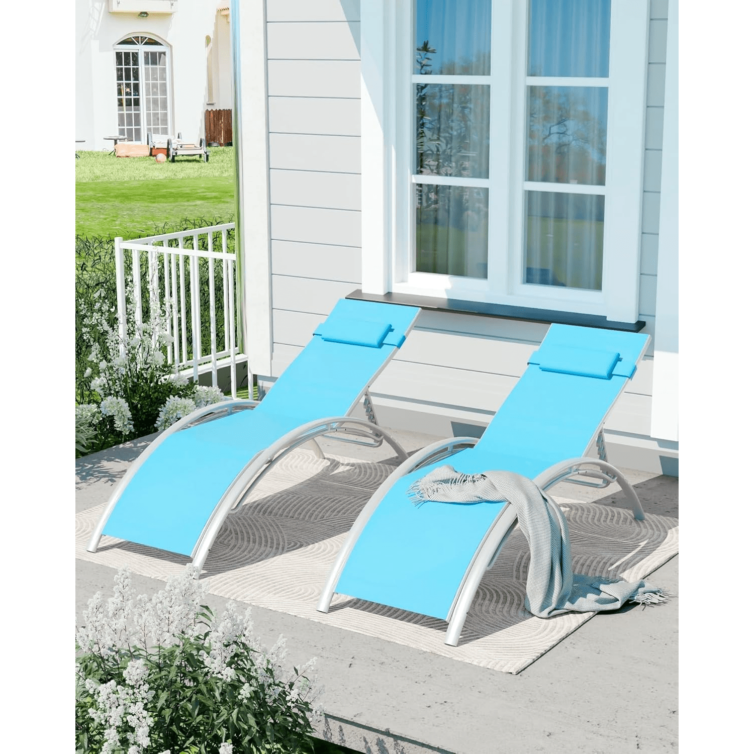 Lounger: Aluminum Alloy Sun Lounger 2pcs Set