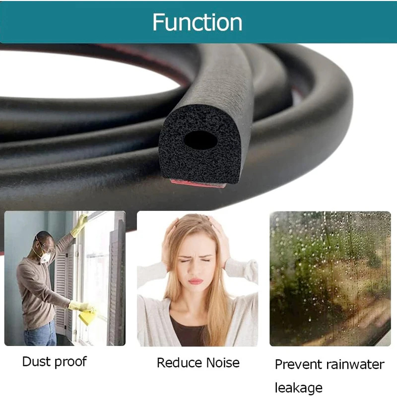 5.0 Meter D-Shaped Foam Seal with Adhesive Tape