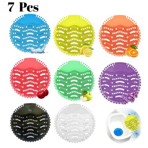7 plastic urinal pads with long hair brush anti splash and anti clogging used in bathrooms toilets offices hotels restaurants random color