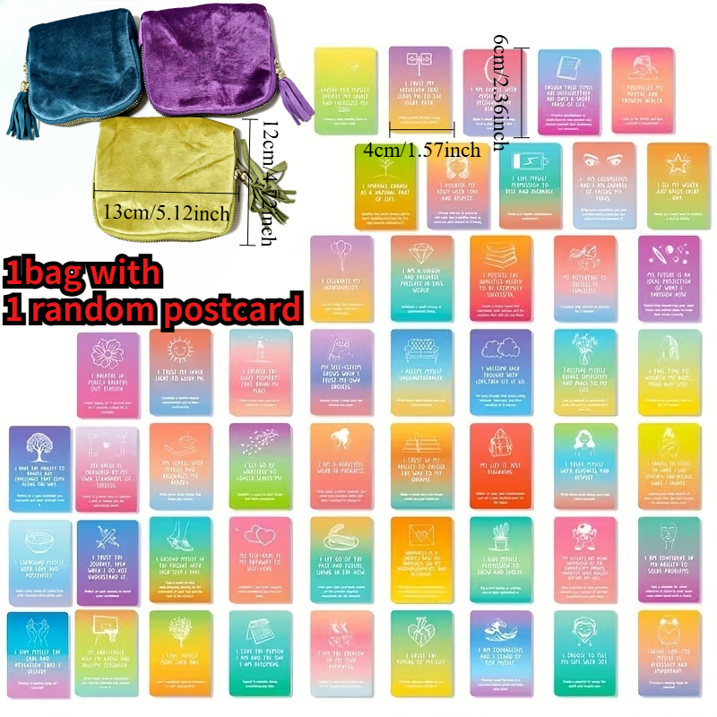 2pcs Set Velvet Travel Jewelry Bag with Postcard