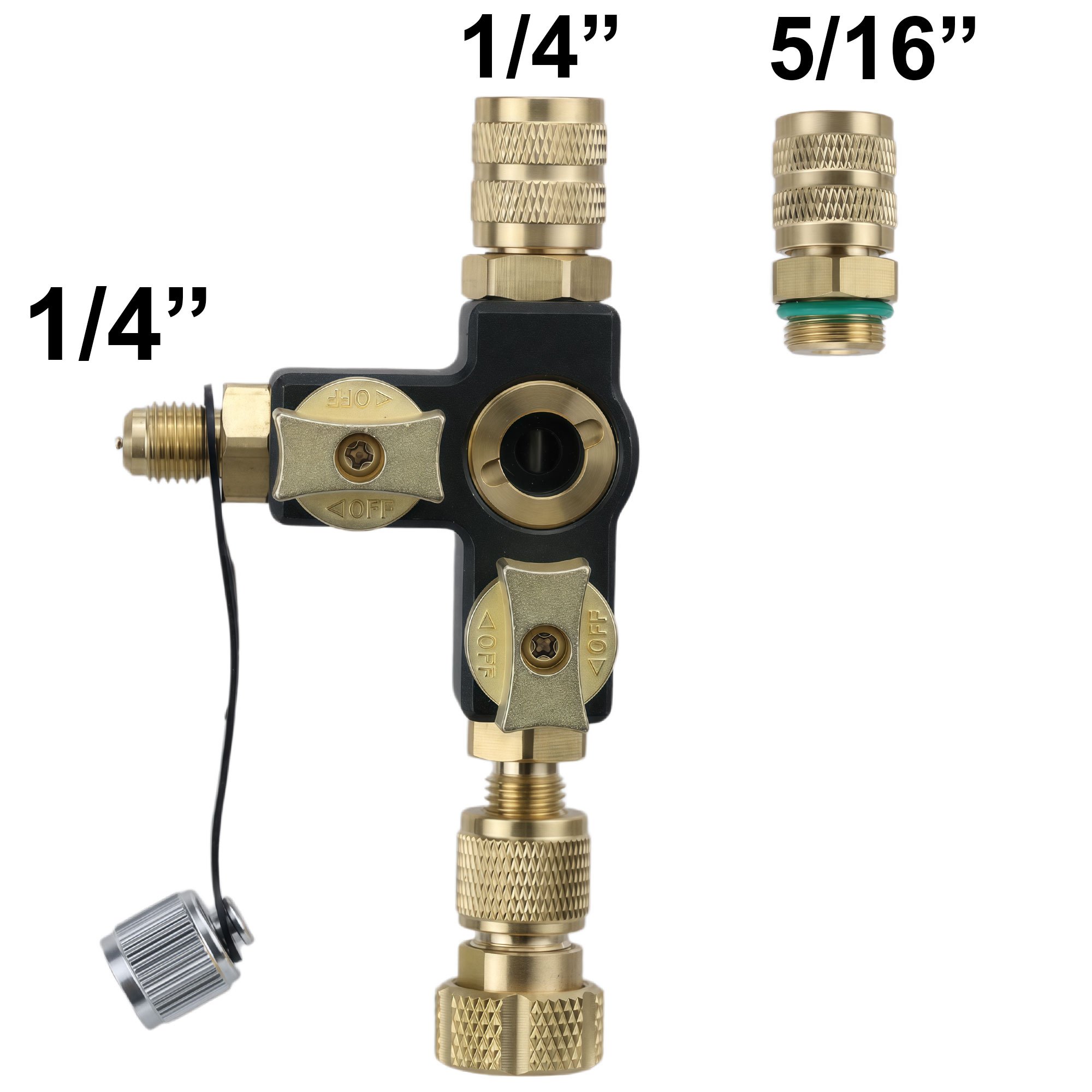 TEMU 1/4 Inch Valve Core Removal Tool Dual Valve With Sight Glass For Hvac Tools Vacuum-rated Valve Core Removal Tool Disassembly