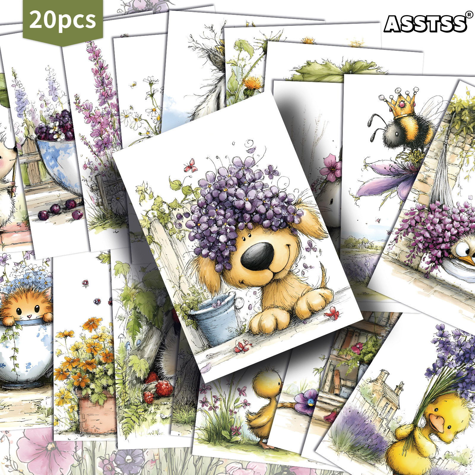 TEMU Set Of 20 Assorted Vintage Postcards Featuring Themes, Measuring 4x6 Inches. Ideal For Retro Junk Journals, Collectible Cards Showcase Classic