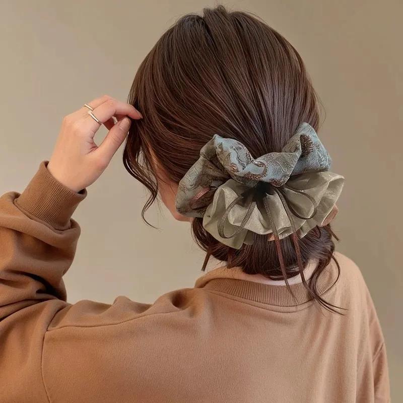 2pcs set new high end floral large hair loop women - Temu  display picture 3