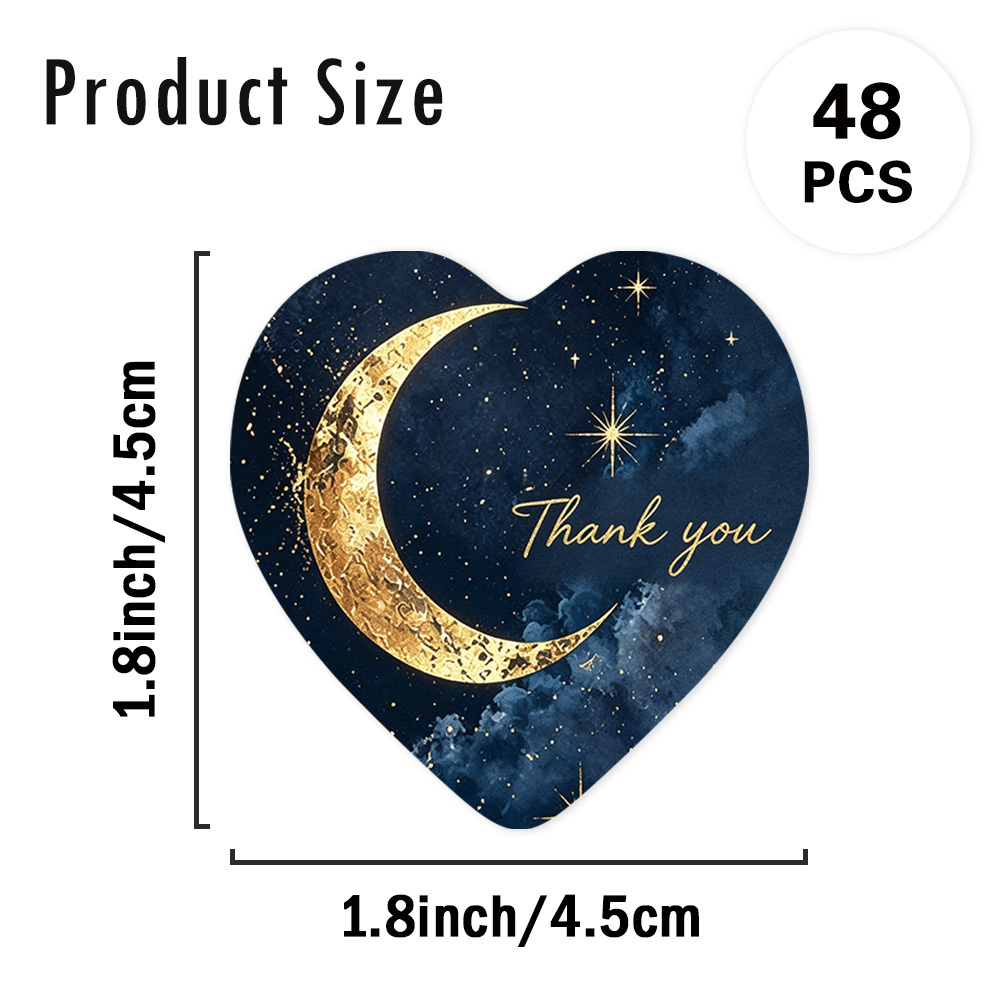 TEMU 48pcs Pack Golden & Star Heart-shaped Gift Tags With Jute Rope - Luxurious Textured Paper Suitable For Wedding Favors, Night-themed Decorations,