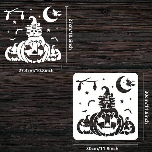 1pc pet hollow out drawing painting stencils for oto album cat pattern 30x30 making