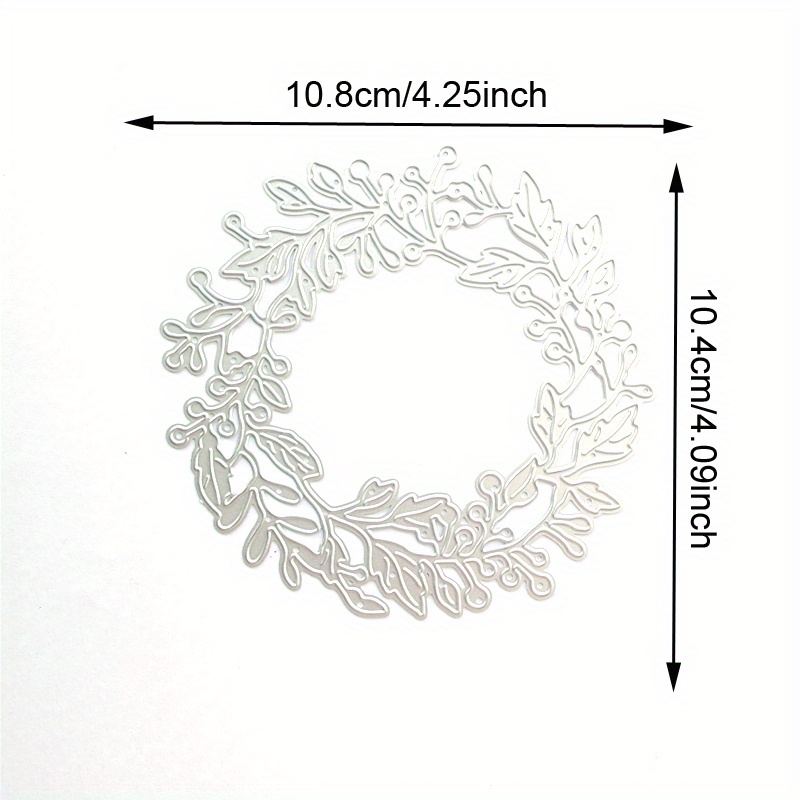 TEMU Metal Cutting Die - Elegant Floral Wreath With Leaves For Scrapbooking, Card Making, Journals - Compatible With Die-cut Machines (e.g. ,