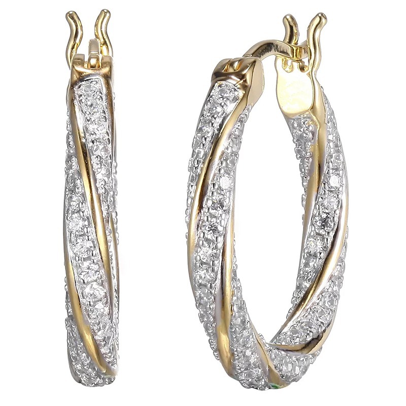 E-shop Stylische Ohrringe mit Spiralform und eingebetteten, glänzenden Zirkonia, für Damen bei Banketten, Partys, Hochzeiten oder als Luxus für den .