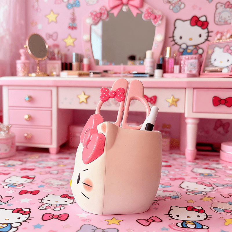Sanrio Hello Kitty Pen Holder, a Cute Cartoon-Shaped Desktop Storage Box. This Adorable Kitty Design Multifunctional Storage Cylinder Can Hold Pens, Markers, Various Brushes 8 Sanrio Hello Kitty Pen Holder, a Cute Cartoon-Shaped Desktop Storage Box. This Adorable Kitty Design Multifunctional Storage Cylinder Can Hold Pens, Markers, Various Brushes - Image 8