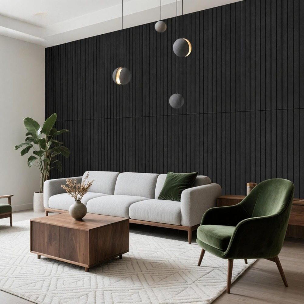 4pcs Sound-absorbing Panel Set, 59.94cm * 29.97cm Decorative Large-size Sound-absorbing Wall Panels, Suitable for Soundproofing in Offices, Home Theaters, Recording Studios, and Living Rooms, Smoke Gray