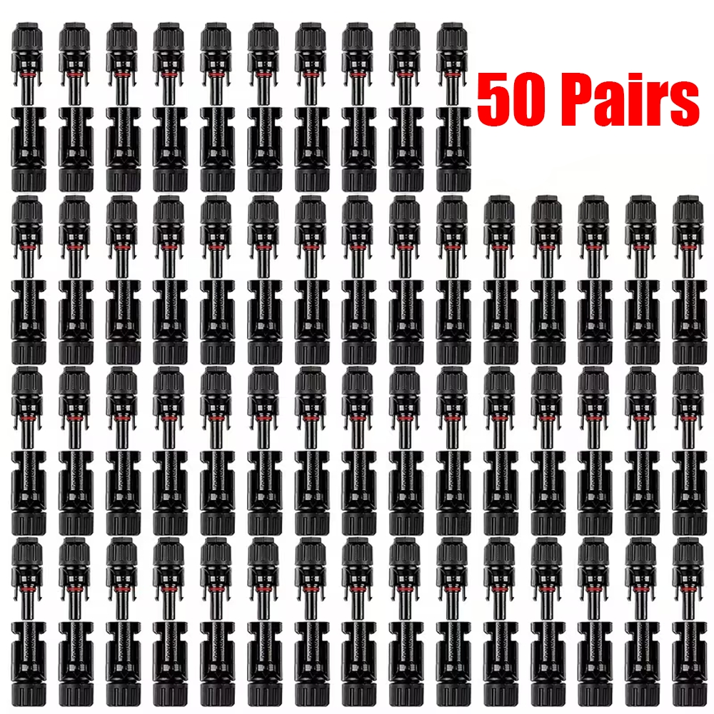 TEMU 50 Pairs Panel Connectors Male & Female Plugs - Quick , Color-coded Plug-and-play Wiring For Rv, Off-grid Solar Systems,, Cabins - Solar Panel