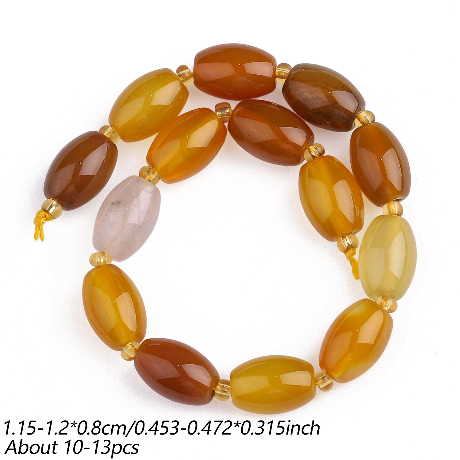 8X12Mm Natural Stone Multi-Color Agate Seed Beads