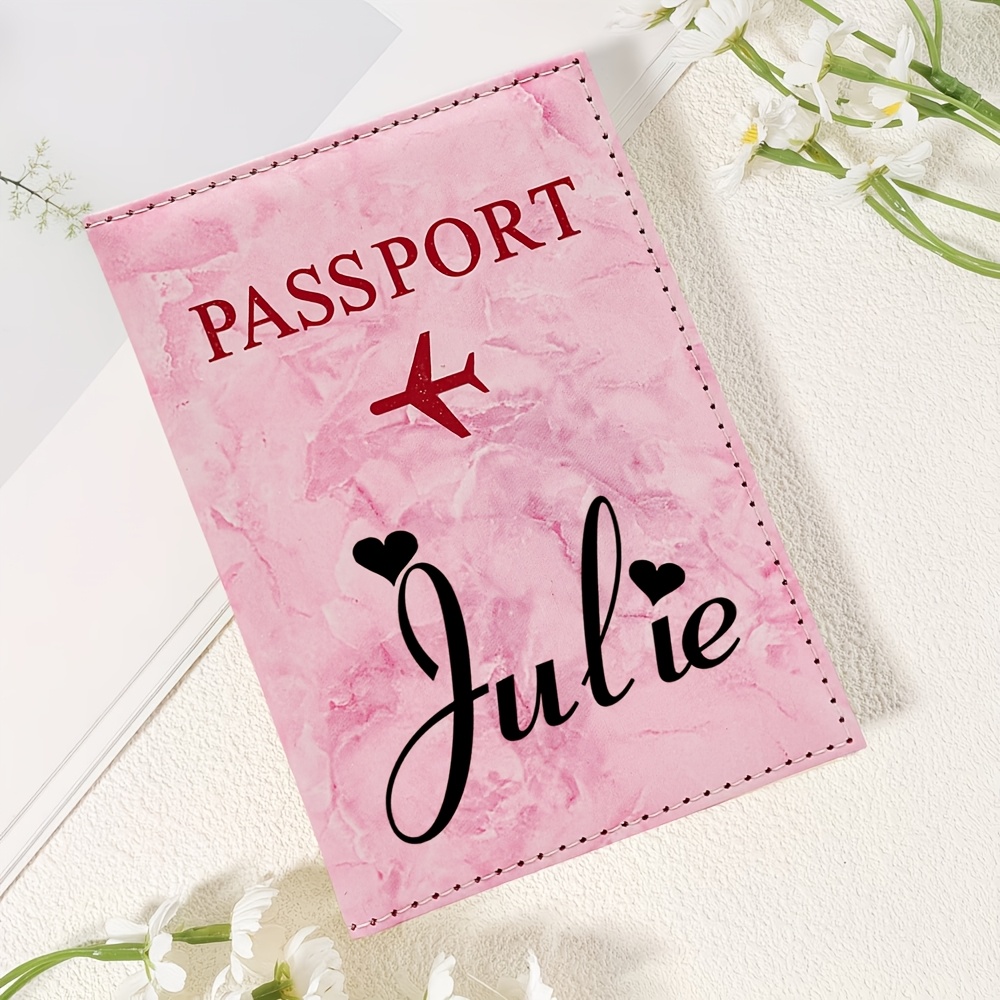 TEMU Portapassaporto Personalizzabile con Testo, 1 pz, Supporta la Stampa di /Testo, Offre 5 Scelte di , Funzione Porta Biglietti, per Viaggiatori in