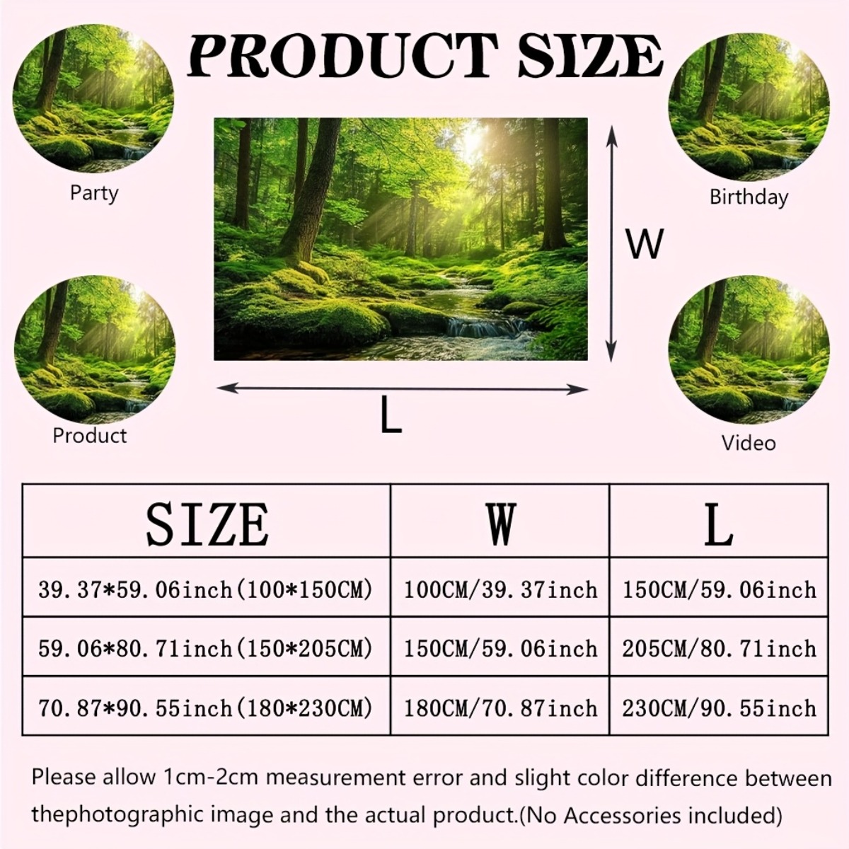Realistic Forest Valley Tapestry Wall Hanging Nature Backdrop_voghion.com