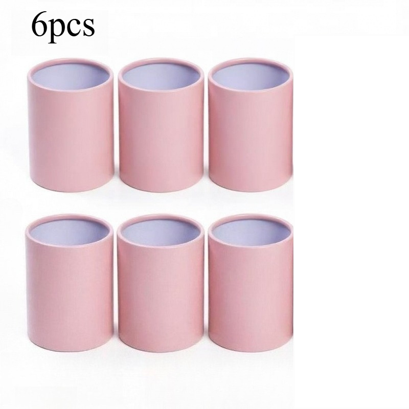 TEMU 6pcs Mini Cylindrical Flower Pot Holder With Lid, Small Cuddly Bucket, Solid-color Floral Gift Box, Wedding Return Gift Decoration Flower Box