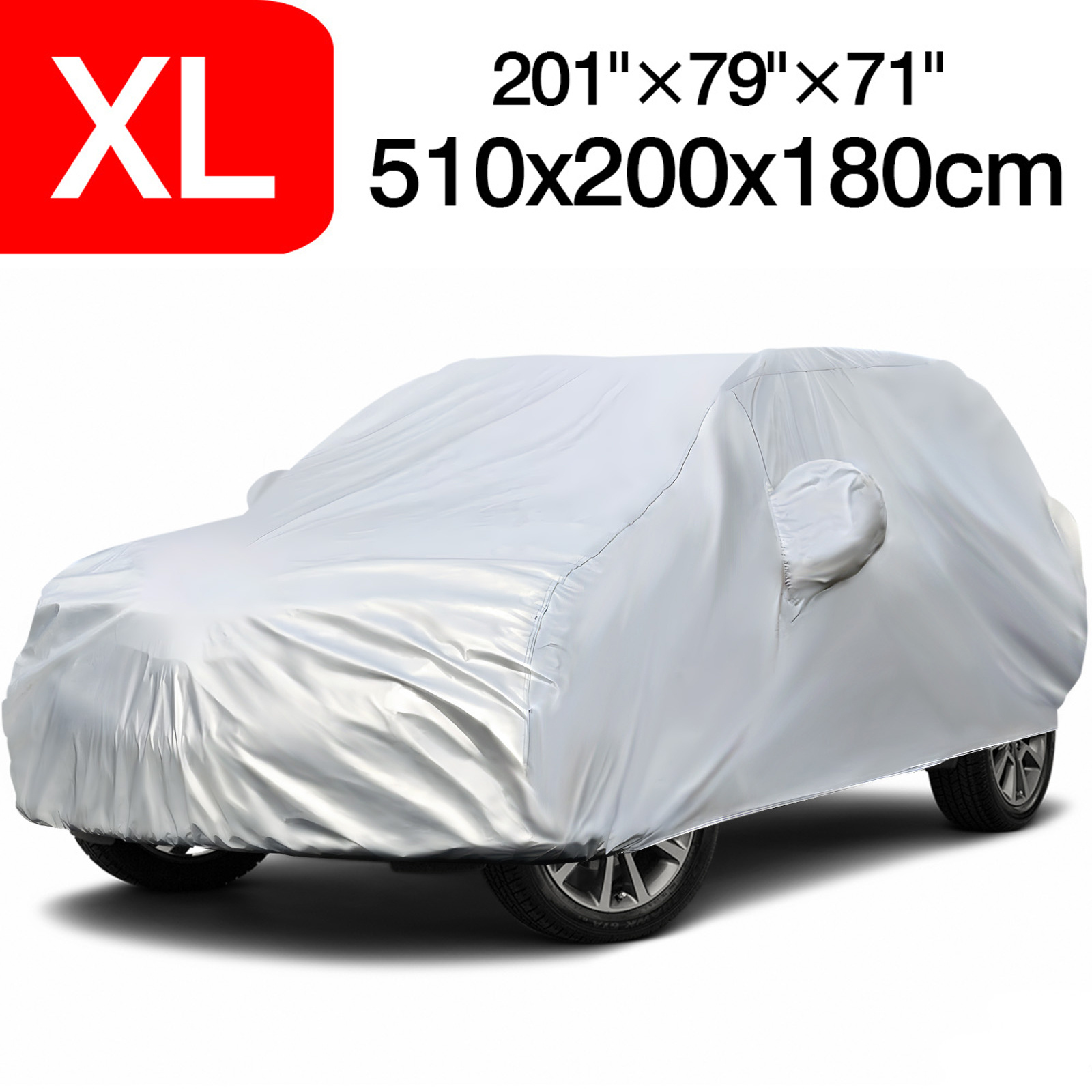 Neverland Xxl Silvery Heavy Duty Car Covers For Automobiles Full Car Cover With Uv Protection, Outdoor Full Cover, Universal Fit For Suv